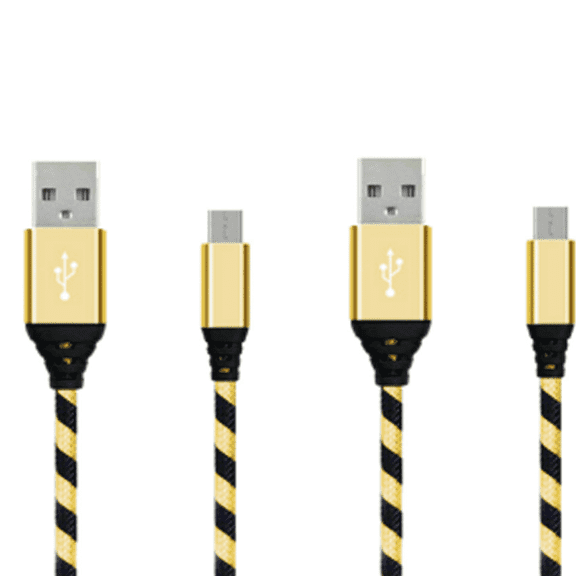 GJX 2026 New 2Pcs Usb Cable Durable and Reliable Micro Usb Cable Fast Charging Supports Type C Usb Type C Cable Gold 6Ft for Charging Data Transfer Smartphones Tablets Laptops Power Banks.