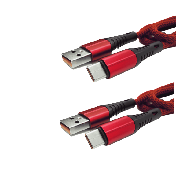 GJX 2026 New 2Pcs Usb Cable Fast Charging Usb Type C Cable Micro Usb Cable with Data Transfer Red for Charging Data Sync Gaming Travel Home Use