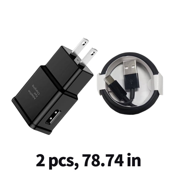 GJX 2026 New 2Pcs Usb Cable,Intelligent Chip Protection Micro Usb Cable,Rust-Free Gold-Plated Connector Two-In-One Charging and Data Transfer Usb Type C Cable,Black,6Ft