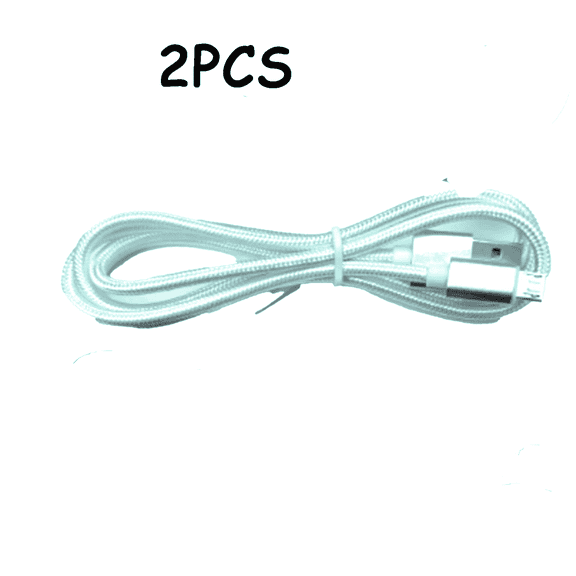 GJX 2026 New 2Pcs Usb Cable Nylon Braided Android Charger Cable Super Fast Micro Usb Cable with Data Transfer Capability for Home Office Travel Silver 9Ft