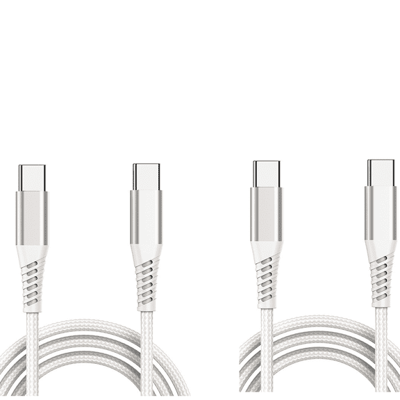 GJX 2026 New 2Pcs Usb Cable Smart Charging Usb C Type C Cable Break-Resistant Micro Usb Cable White 6Ft for Home Office Travel Car Charging Data Syncing Gaming