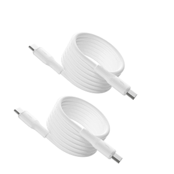 GJX 2026 New 2Pcs Usb Cable Smart Charging Usb Type C Cable Micro Usb Cable with Led Light White 3Ft for Charging Data Transfer Night Use Home Travel