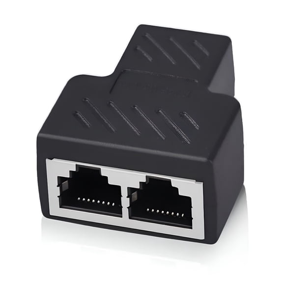 GJX 2026 New 2Port Rj45 Splitter Adapter Lan Network Ethernet Cable Connector for Home,Office,Gaming,Data Transfer,Network Setup,Internet.
