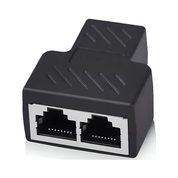 GJX 2026 New 2Port Rj45 Splitter Adapter Lan Network Ethernet Cable Plug Accessory for Home,Office,Gaming,Server,Networking