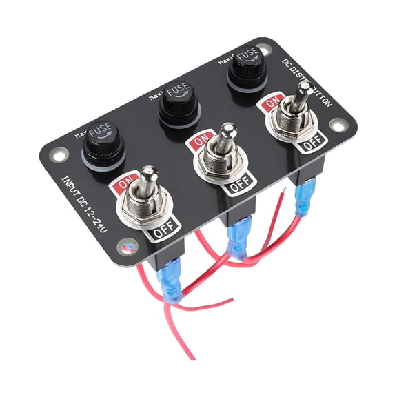 GJX 2026 New 3 Gang Rocker Switch Panel Easily Install,12V 24V,Rocker Control Switch Panel Toggle,Switch Panel for Trucks,Replacement for Truck,Rv,Boat,Car