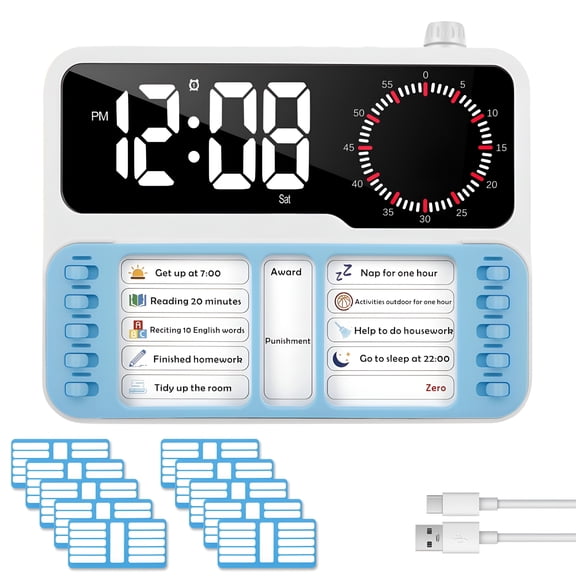 GJX 2026 New 3-In-1 Visual Adhd Timer for Kids & Adults with Planning Board Task Timer Chore Chart & Visual Schedule Planner Autism & Adhd Tools with Checklist Visual Timer for Kids