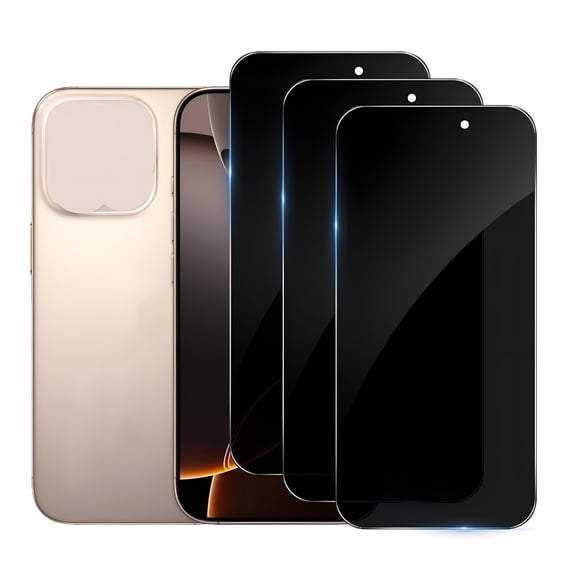 GJX 2026 New [3 Pack] Privacy Screen Protector for Iphone 16 Pro Max [6.9 Inch],Tempered Glass,Scratch-Proof,Bubble Free,Ultra Resistant [9H Hardness] Forwork,Travel,Public,Home,Outdoor