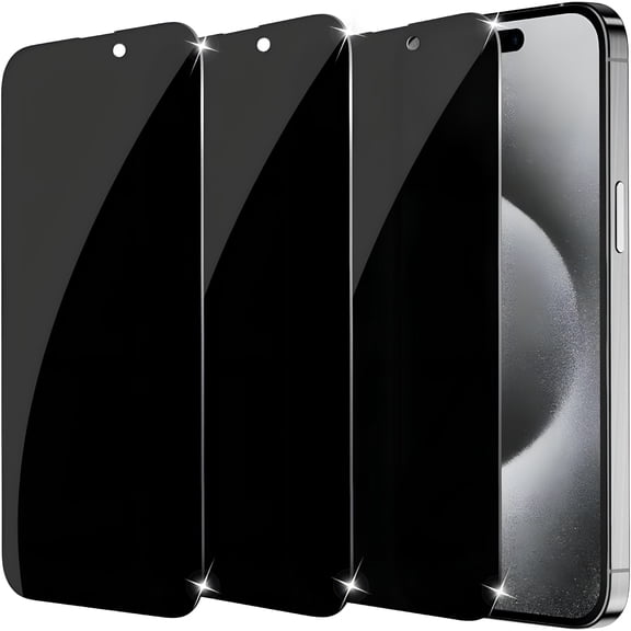 GJX 2026 New 3 Pack Privacy Screen Protector for 6.7 Inch,Sensor Protection,Dynamic Island Compatible,9H Anti Spy Private Tempered Glass Film