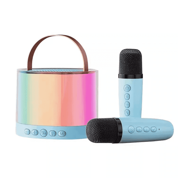 GJX 2026 New 3 Pcs Audio Microphone Set,High-Definition Sound Quality Portable Speaker Bluetooth,Sturdy Casing Intelligent Pairing Microphone for Pc,Blue2