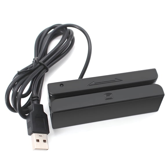 GJX 2026 New 3-Track Usb Magnetic Strip Card Reader Plug and Play Green Indicator Light with Buzzer Beep Bidirectional Reading Pos Machine