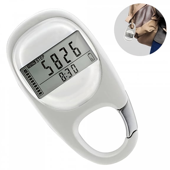 GJX 2026 New 3D Digital Walking Distance Clip on Pedometer Step Counter with Clip, Memory Walking Distance Miles/Km Exercise Fitness Activity Calorie for Men Women Kids