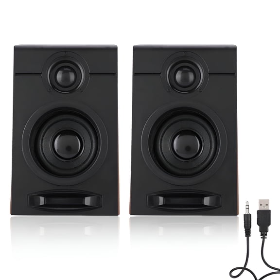GJX 2026 New 3In Heavy Bass Computer Speakers Hifi Sound Computer Subwoofer with Non-Slip Mat for Home,Office,Gaming,Music,Video,Movie Watching.