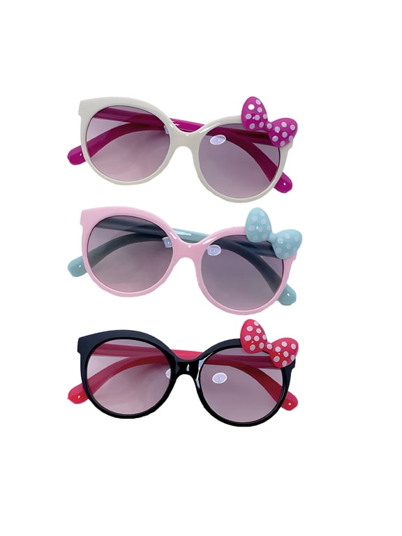 2026 New 3Pcs Toddler Sunglasses,Cartoon-Inspired Look Toddler Sunglasses Age 2-4,Filters Out Harsh Sunlight Toddler Girl Sunglasses,UV400 Protection,Style1