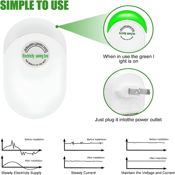 GJX 2026 New 4 Pack Power Saver-Upgraded Energy Saver Electricity Saving Box Household Office Market Device | Electric Smart Us Plug 90V-250V