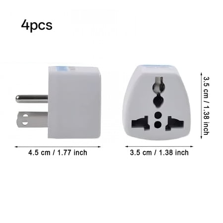 GJX 2026 New 4 Packs Universal Travel Plug Adapter Uk to Us Plug Adapters,European to Us/Canada Adapter,General Travel Adapter Ac Power Plug Travel Socket Converter