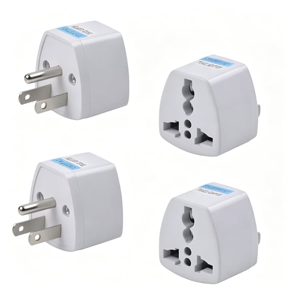 GJX 2026 New 4 Packs Universal Travel Plug Adapter,Uk to Us Plug Adapters,European to Us Canada Adapter,India to Usa General Travel Adapter Ac Power Plug Travel Socket Converter Outlet