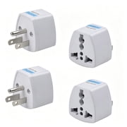 GJX 2026 New 4 Packs Universal Travel Plug Adapter,Uk to Us Plug Adapters,European to Us Canada Adapter,India to Usa General Travel Adapter Ac Power Plug Travel Socket Converter Outlet