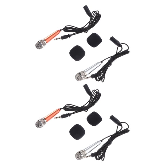 GJX 2026 New 4 Pcs Portable Microphone Little Mics Karaoke Voice Recording Microphones Mini for Karaoke,Parties,Vlogging,Interviews,Recording,Travel,Events,Music Performances.