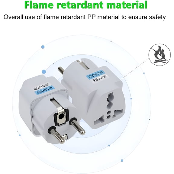 GJX 2026 New 4 Pieces Universal Travel Plug Adapter Europe Plug Adapter Ce Certification International Travel Adapter Universal Plug Adapter-White