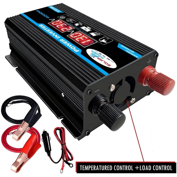 GJX 2026 New 4000W Pure Sine Wave Inverter,12V to 220V,Dual Ac Sockets,Remote Control,1-Pack for Car,Rv,Home,Camping,Power Backup,Outdoor Appliances