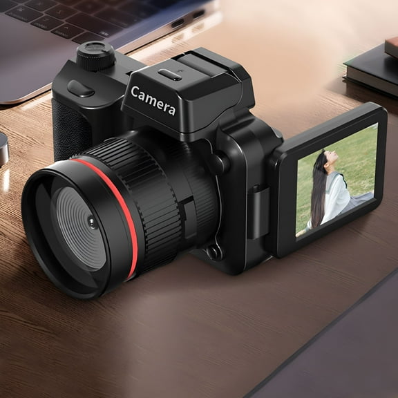 GJX 2026 New 4K Digital Camera for Photography,Auto Focus Vlogging Camera with Flip Screen,Compact Camera with 180-Degree View and Anti-Shake Feature
