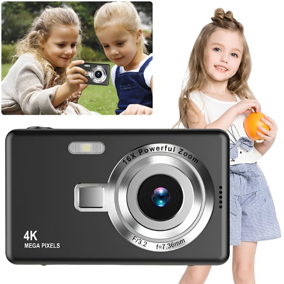 GJX 2026 New 4K Hd 1080P Digital Camera Anti-Shake Autofocus Vlogging Camera 96Mp Portable Vlogging Camera 16X Zoom for Kid Adult Photography