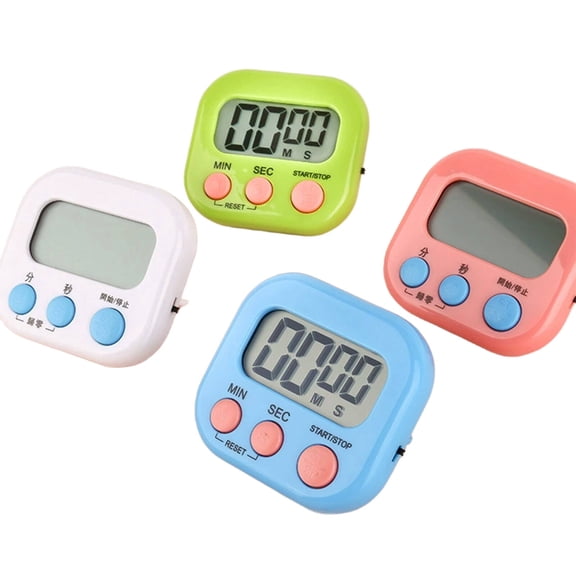 GJX 2026 New 4Pcs Digital Timer Clear Lcd Display Classroom Timer Hygienic Plastic Buttons Timers for Classroom Multicolor