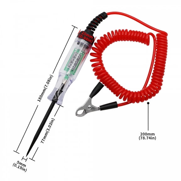GJX 2026 New 5/120V Universal Dc Car Circuit Tester Auto Circuits Digital Display Test Diagnostic Probe Electrician Voltage Tests Repair Tool (Red)