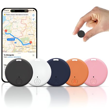 GJX 2026 New 5 Packs Portable Gps Tracking Mobile Tracking Anti Loss Smart Device Key Finder Locator Gps Finders Tracker Device for Pets Dog Cat Wallet Keychain Luggage(Multi-Colors)
