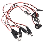GJX 2026 New 5 Pcs 9 V Battery Connector Cable Clip with 5.5 X 2.1 Mm Male Dc Power Plug T Type for Electronics,Diy Projects