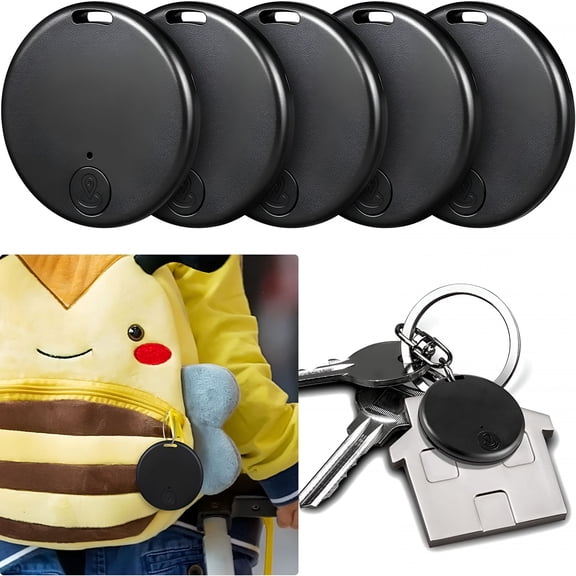 GJX 2026 New 5 Pcs Portable Gps Tracking,Bluetooth Tracker Tags for Phones,Both Ios and Android Compatible,Item Locator for Luggage,Keys,Backpack for Luggage,Keys,Backpack,PetsBlack