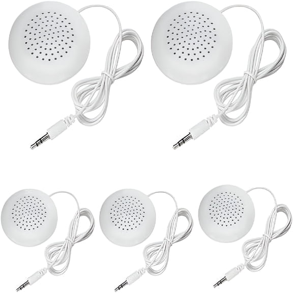 GJX 2026 New 5Pcs Pillow Speaker,3.5Mm Mini Stereo Speaker for Mp3 Phone Portable Cd for Home,Travel,Bedroom,Study,Office,Gaming,Sleep,Meditation,Gift