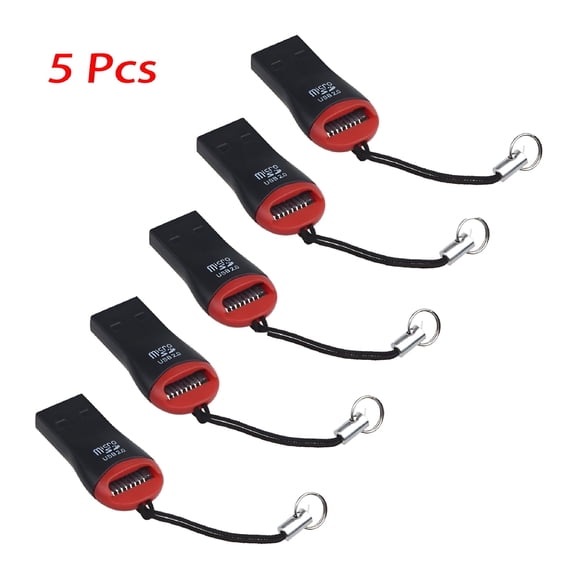 GJX 2026 New 5Pcs Portable Usb 2.0 Tf Flash Memory Card Reader Adapter for Laptop,For Data Transfer,File Sharing,Media Storage,Laptop,Pc,Digital Devices,Quick File Access