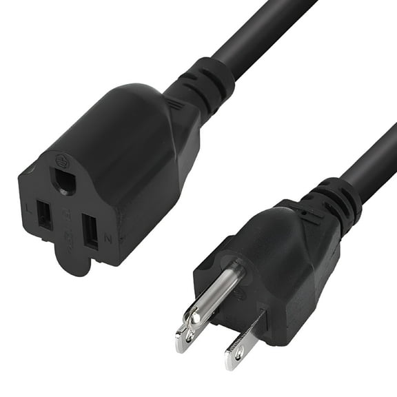 GJX 2026 New 6 Foot Extension Cord,Heavy Duty,18Awg,Indoor/Outdoor Use,For Workshops,Ul Listed for Home,Workshop,Garage,Garden,Outdoor Black