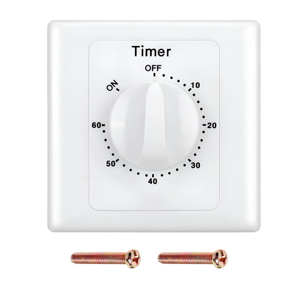 GJX 2026 New 60-Minute In-Wall Spring Wound Countdown Timer Switch Ac220V,Mechanical Switch Timer for Bathroom Fan,Lights,Countdown Controller 86Panel Indoor Light Timer
