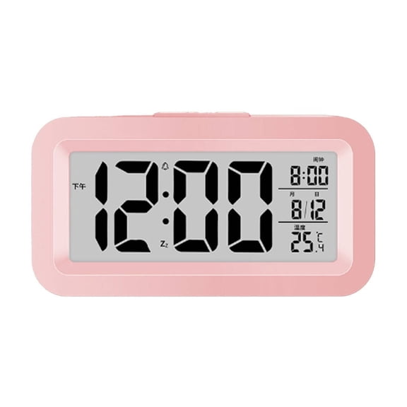 GJX 2026 New Alarm Clock,Compact Digital Clock with Adjustable Backlight,Portable Bedside Clock with Temperature and Humidity Display for Bedroom and Office Use