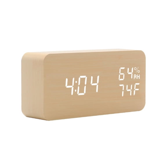 GJX 2026 New Alarm Clock Silent Digital Clock Smart Bedside Clock Adjustable Time Alarm Clock for Bedroom Office Travel