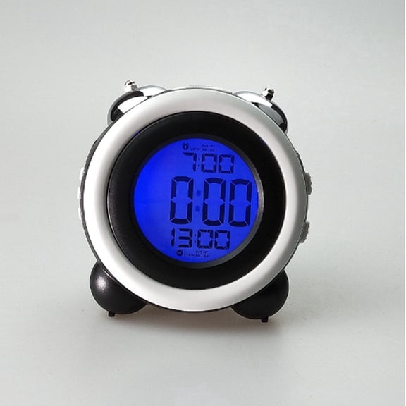 GJX 2026 New Alarm Clock Stylish Digital Clock Temperature Trend Display Bedside Clock Convenient Dual Alarm Clock for Bedroom Office Study