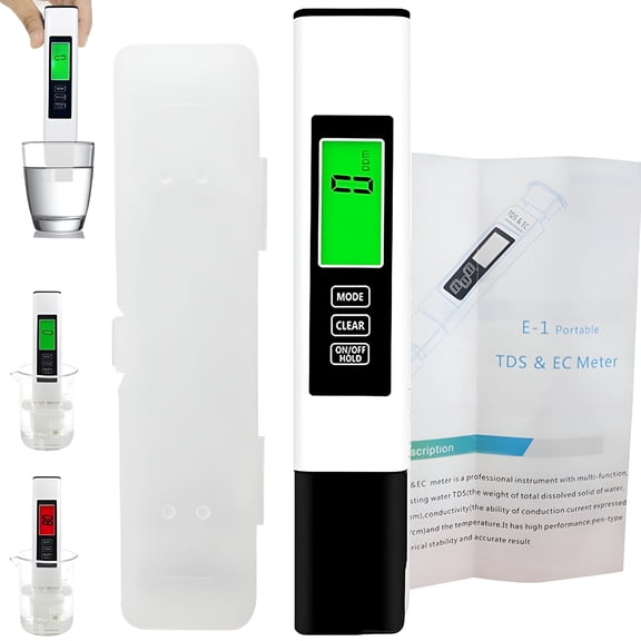 GJX 4 in 1 TDS Meter Digital Water Tester, 0-9990 PPM Water Quality Purity Tester for Drinking Water, Tap, Well, Pool, Aquarium, Reverse Osmosis System
