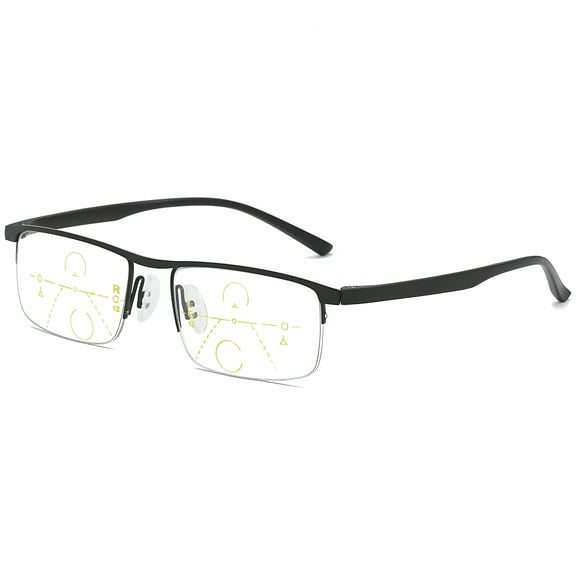 GJX 2026 New Anti-Blue Light Reading Glasses Smart Zoom Progressive Multi-Focus Computer Readers for Women Men Rectangular Eyewear Lightweight Magnification Presbyopia Eyeglasses
