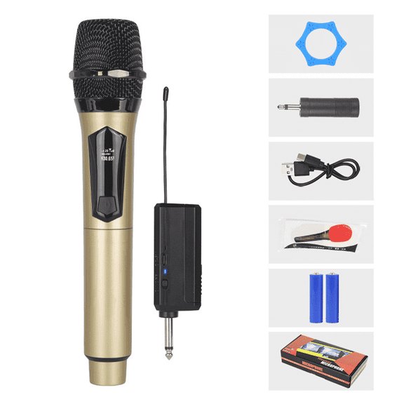GJX 2026 New Audio Microphone Set,Wireless Design Wireless Speaker,Long Battery Life High Compatibility Microphone for Singing,Yellow for Karaoke, Parties, Performances, Outdoor Events, Speeches