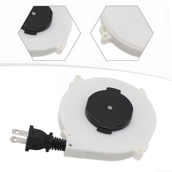 GJX 2026 New Auto Retractable Power Reel Cable with Multiple Plug Options for Global Retractable Extension Cord, for Home, Office, Garage, Outdoor Use, Convenient Power Access, Space-Saving Design