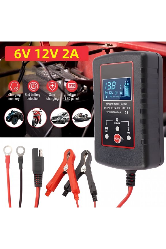 2026 New Automatic Car Battery Charger Maintainer Motorcycle Trickle Float Atv for Lawn Mower,Motorcycle,Boat,Marine for Car,Suv,Atv Lead Acid Batteries Trickle Charger