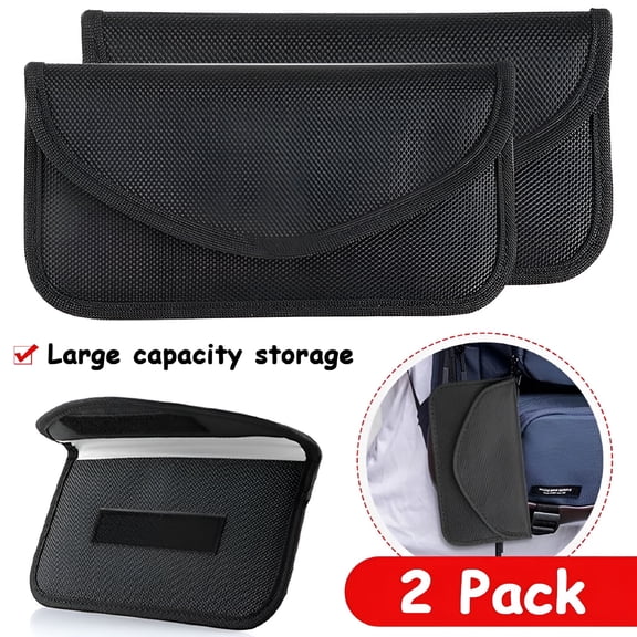 GJX 2026 New Bag for Phones(2 Pack&Large),Rfid Blocking Bag Pouch Cage Case Key Fob Protector Signal Blocking Bag for Cell Phone Privacy Protection and Car Key Fob,Rfid Card Protector