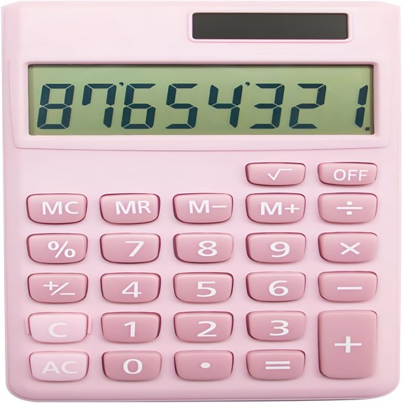 GJX 2026 New Basic Standard Calculators Small Digital Desktop Calculator with 8-Digit Lcd Displaybattery Solar Power Smart Calculator Children'S School Adult Office Family Standard Functions(Pink)