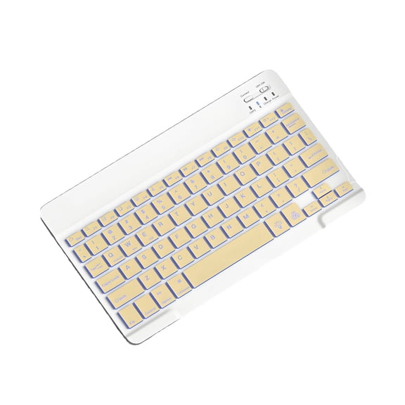 GJX 2026 New Bluetooth Keyboard Streamlined Appearance Design Mini Keyboard Stylish and Simple Appearance for Office Home Travel Usb Keyboard Yellow Style 7