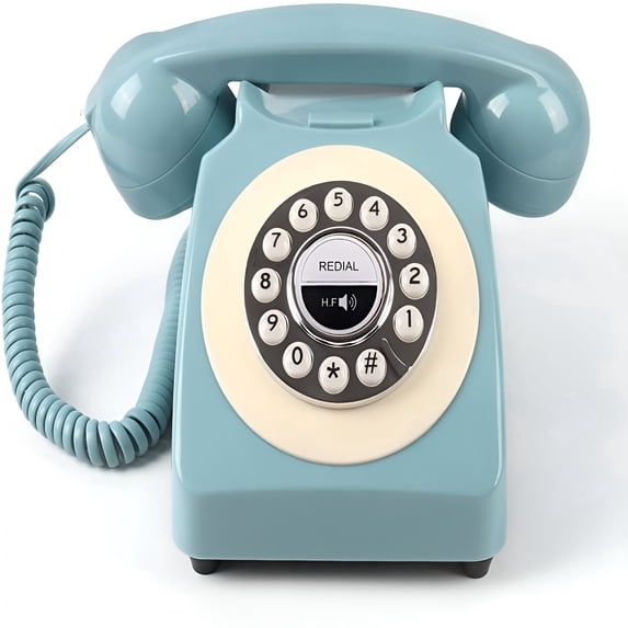 GJX 2026 New Bluetooth Landline Phone,Retro Home Phones for Landline,Classic Vintage Cordless Telephone Bluetooth Connection Speakerphone for Home House for Home,Office,Desk,Hotel,Decor(Blue)1Pcs