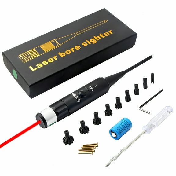 GJX 2026 New Bore Sight Kit with Big Button Switch From 0.177 to 0.50 Caliber & 1 Battery - Red for Gun Sighting,Firearm Alignment,Shooting Practice,Hunting,Target Shooting,Outdoor Sports.