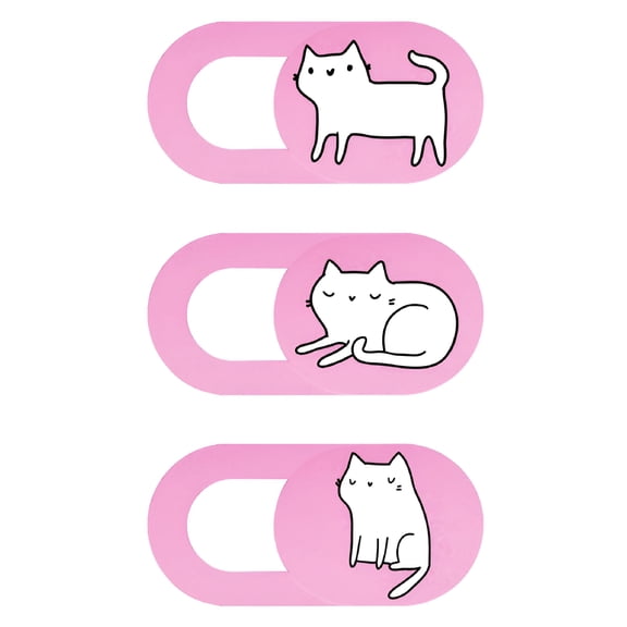 GJX 2026 New Camera Cover Cat Pattern Webcam Mobile Phone Laptop Stand Slide Blocker Protection Cap Cabinet Door for Laptops,Tablets,Phones,Office,Home,Privacy,Pink