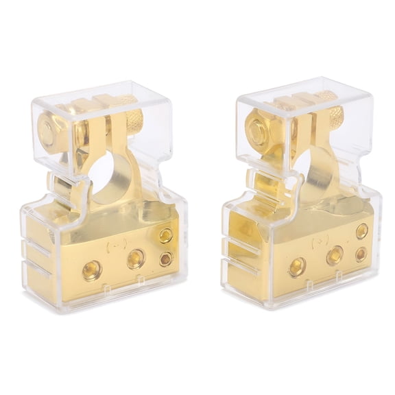 GJX 2026 New Car Battery Terminal Connector Top Post Negative Positive Zinc Alloy Oxidation Resistant Gold for Car Batteries,Vehicles,Automotive Repair,Electrical Connections,Battery Maintenance